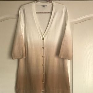 Issac Mizrahi Dip Dye Boyfriend Cardigan